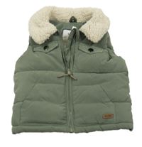 Khaki šusťáková prošívaná zateplená vesta Topolino