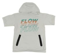 Bílé teplákové tričko s nápisem a kapucí Reserved 