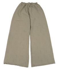 Béžové lehké volné kalhoty s kamínky 