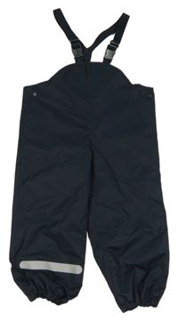 Tmavomodré šusťákové nepromokavé podšité laclové kalhoty Tchibo