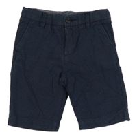 Tmavomodré plátěné kraťasy s puntíky H&M