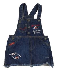 Modrá riflová laclová sukně s výšivkou Lee Cooper