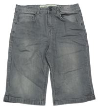 Šedé skinnny dlouhé riflové kraťasy Denim 