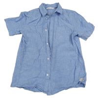 Modrá lněná košile H&M