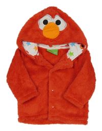 Červená chlupatá propínací mikina s kapucí - Sesame Street