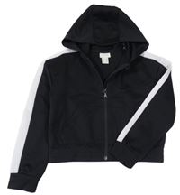 Černá propínací sportovní crop mikina s kapucí H&M