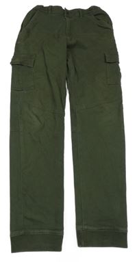 Khaki cargo teplákové rifle s kapsami Yigga 