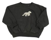 Tmavošedá oversize s leopardem George 