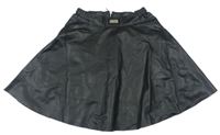 Černá koženková kolová sukně Tinex-NK
