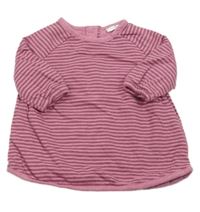 Vínovo-tmavorůžové pruhované melírované zateplené šaty Next