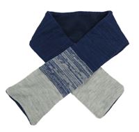 Tmavomodro-šedá melírovaná pletená podšitá šála PRIMARK