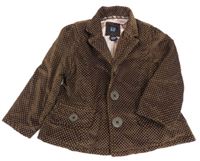 Hnědá puntíkatá manšestrová jarní bunda s límečkem GAP