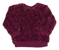 Tmavovínová chlupatá mikina Ergee