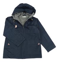 Tmavomodrá šusťáková jarní bunda s kapucí TAPE 'A L'OEIL 