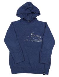 Tmavomodrý melírovaný svetr s labutí JAKO-O