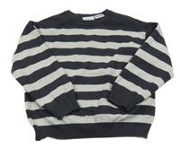 Černošedo-světlešedý pruhovaný svetr ZARA