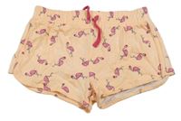 Světleoranžové kraťasy s plameňáky St. Bernard