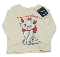 Nové - smetanové triko s kočičkou Marií Disney