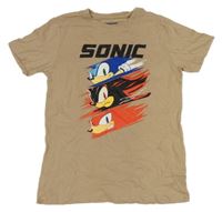 Béžové tričko se Sonicem s kamarády PRIMARK