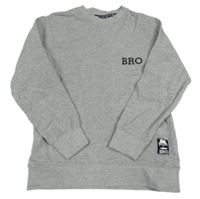 Šedá melírovaná mikina s nápisem bpc