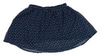 Tmavomodrá puntíkatá šifonová sukně L&D