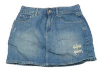 Modrá riflová sukně s prošoupáním KIABI