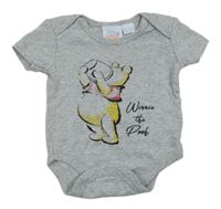 Šedé melírované body s Pú Disney