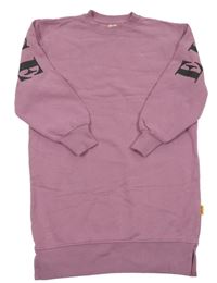 Starorůžové teplákové šaty s logem a nápisem VINGINO