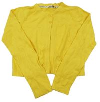 Tmavožlutý puntíkatý propínací crop svetr JASPER CONRAN