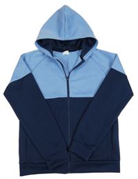 Modro-tmavomodrá propínací sportovní mikina s kapucí H&M
