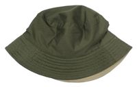 Khaki plátěný oboustranný klobouk