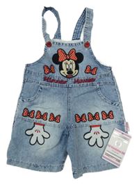 Nové - modré plísňové riflové laclové kraťasy s Minnie Mandalino