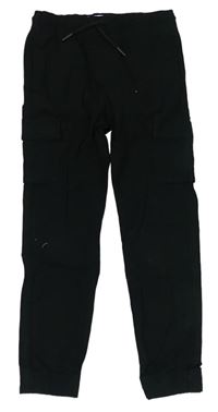 Černé plátěné cargo cuff kalhoty zn. Denim Co.