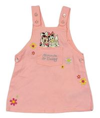 Neonově růžové plátěné laclové šaty s Minnie a Daisy Primark