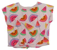 Růžové crop tričko s melouny Primark