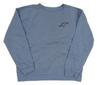 Modrošedá mikina se srdcem zn. Primark