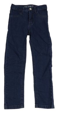 Tmavomodré skinny high waist rifle