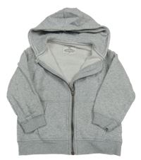 Šedá melírovaná propínací mikina s kapucí M&S