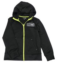 Černá sportovní propínací mikina s nápisem a kapucí Ergeenomixx