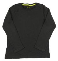 Antracitové žebrované triko Tu