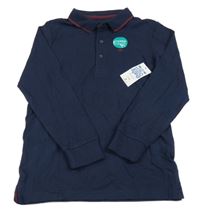 Nové - Tmavomodré polo triko s výšivkou Matalan