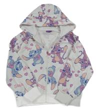 Smetanová propínací mikina se Stitchem s Angel a kapucí Disney