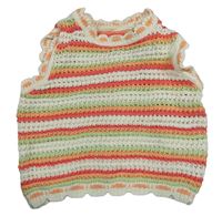 Smetanovo-barevná pruhovaná svetrová vesta Matalan