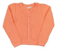 Neonově oranžový perforovaný propínací svetr Next