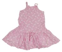 Růžové plátěné šaty s draky