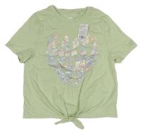 Nové - Světlezelené tričko s nápisem F&F