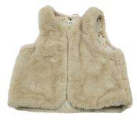 Béžová kožešinová podšitá vesta H&M