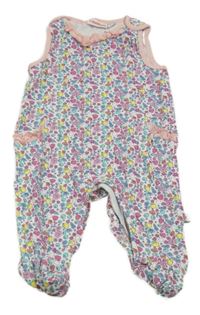 Bílo-barevné květované dupačky se srdíčky Liegelind