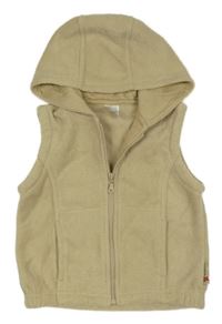 Písková fleecová propínací vesta s kapucí