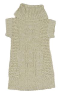 Béžová třpytivá svetrová tunika s rolákem X-Mail